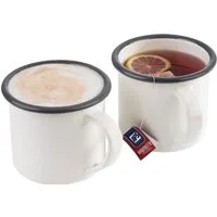 APS Tasse 2er, 2-tlg., Emaille, 0,35 l, H: 8cm