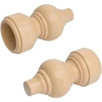 Liedeco Gardinenstangen-Endstück, Gardinen, (Set, 2-St), für Gardinenstange Ø 28 mm