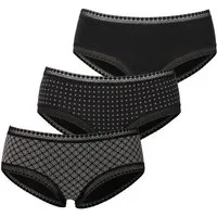LASCANA Panty (3er-Pack) aus elastischer Baumwolle mit weicher Spitze