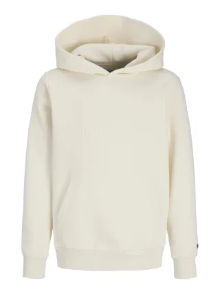 JACK&JONES - JORFREDERIKSBERG MONOGRAM SWEAT HOOD JN Whisper White - Gr. - 164