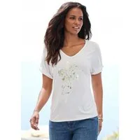 LASCANA Kurzarmshirt mit schimmerndem Print aus luftigem Viskose-Stretch
