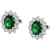 Firetti Paar Ohrstecker Schmuck Geschenk Silber 925 Ohrschmuck Ohrringe Lady D Diana Royal, mit Glasstein, Zirkonia (synth)