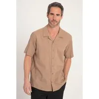 JP1880 Kurzarmhemd Hemd Halbarm Leinenmix Kubakragen Modern Fit