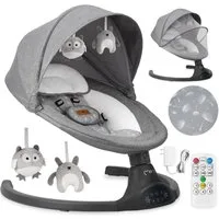 MoMi Babywippe Kenani, Elektrische Babywippe mit Bluetooth und Fernbedienung
