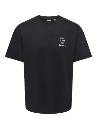 ONLY&SONS - ONSFRED LIFE RLX SS PRINT TEE NOOS Black - Gr. - L