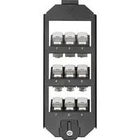 Bodentankhalter für Keystone Module, 3-fach, Einbaurahmen schwarz, für OBO-Ackermann GES9
