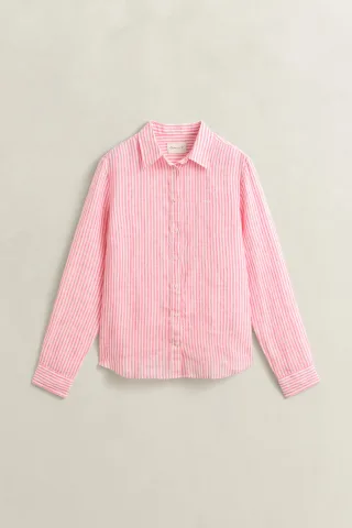 GANT - Regular Fit Leinen Bluse mit Streifen - Gr. - 44