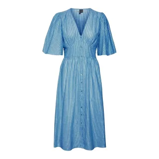 Vero Moda - "Ines" Midikleid für Damen, V-Ausschnitt (Rivierablau)