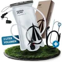 Terra Peak Trinkblase Trinkblase Pro 2L & 3L mit Schlauch, Reinigungsbürste, Mundstück