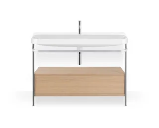 Duravit Happy D.2 Plus c-shaped Set mit Metallkonsole und Schubkasten Mediterrane Eiche Matt 1175x49 HP4844O71710000