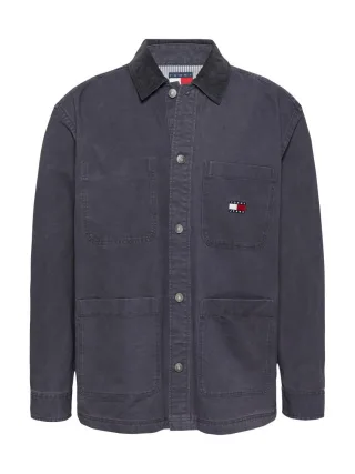 Tommy Jeans - Überhemd aus Canvascord grau - Gr. - M