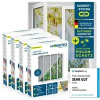 Hoberg Insektenschutz-Fensterrahmen Fliegengitter Moskitonetz inkl. Pollenschutz 150x130cm, (4-St), Fliegennetz, individuell zuschneidbar