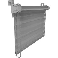 Doppelrollo Tag-Nacht Fensterrollo Klemmfix Zebrarollo mit Stopper, Furnify, ohne Bohren, Klemmfix, Kettenzug mit Stopper