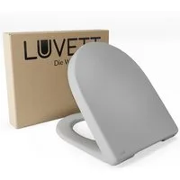 LUVETT WC-Sitz D140 Softclose Absenkautomatik, Duroplast, Geberit Renova Icon, D-Form (2 Montagevarianten von oben), mit Original SoftClose® Absenkautomatik, Duroplast, WrapOver