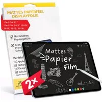 S&T Design Displayschutzfolie 2x Schutzfolie Matt für iPad Paper Like Papier-Schutzfolien für iPad Pro 11″ / iPad Pro 10,9″ (2018, 2020, 2021, 2022), Für iPad, Air, Pro, 2 Stück, Paper-Feel Blendfrei Kratzfest Screen Protector Fingerabdruck Zeichnen