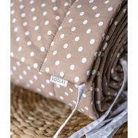 Loolay Bettnestchen Taupe BRAUN Punkte Bettumrandung Babybett 420, 360, 210, 180 x 30cm, (Babynestchen Bettsprossen Kopfschutz Baby Ausstattung Neugeborene Premium GECHENK, 100% Baumwolle Babybett Bettschutzgitter Umrandung), LOOLAY® - 100% Europäisc