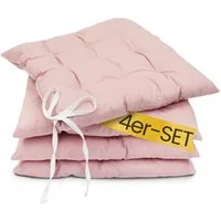 Amilian Stuhlkissen 40x40 mit Bändern - 4er Set Sitzkissen - Outdoor Indoor - Sitzauflage, waschbar