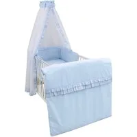 Baby-Delux Babybettwäsche Baby Bettwäsche Set 4-Tlg. Nestchen Chiffonhimmel, Baumwolle, 4 teilig, Bettset für Babybetten 140x70 & 120x60 Royal Rüsche