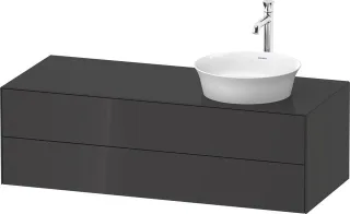 Duravit White Tulip Konsolenwaschtischunterbau wandhängend Graphit Hochglanz 1300x550x408 mm - WT498 WT4987RH1H10010