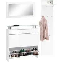 borchardt Möbel Garderoben-Set Oliva, (3-tlg), mit hängendem Schuhschrank, Paneel und Spiegel