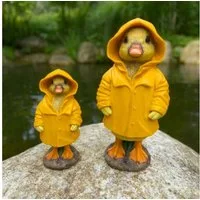 Online-Fuchs Gartenfigur für außen - süße Ente im Regenmantel - Teichdekoration, Figuren, (Ente im Regenmantel), aus Kunstharz (Polyresin) gefertigt - für den Innen- und Außenbereich
