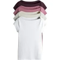 The Set T-Shirt The Set Oberteile mit U-Boot-Ausschnitt, 4er-Pack (4-tlg)