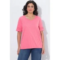 Ulla Popken T-Shirt T-Shirt Struktur A-Linie V-Ausschnitt Halbarm
