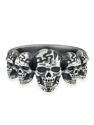 cai Ring 925/- Sterling Silber matt oxidiert Totenkopf