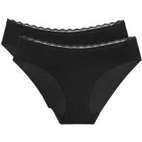 Triumph Tai-Slip Feel Of Cotton (2er Pack) weich, ohne Seitennaht, schmales Spitzenband