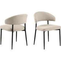ACTONA GROUP Polsterstuhl (2er-Set) in Beige, Polyester,Stahl - 56x77x55cm (BxHxT) (2er-Set)