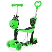 BremToy Sitzscooter 5 in 1 Kinder Roller Scooter mit Sitz LED Räder ab 2 Jahre