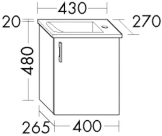 Burgbad Keramik Waschtisch-Set Sys30 PG4 Sana Salbeigrau Hochglanz/Alpinweiss, SGGW043LF5968C0001 SGGW043LF5968C0001