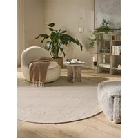 benuta Wollteppich Rocco, rund, Höhe: 5 mm, Teppich Wohnzimmer, Schlafzimmer, Esszimmer, Flur, Kunstfaser, Cozy