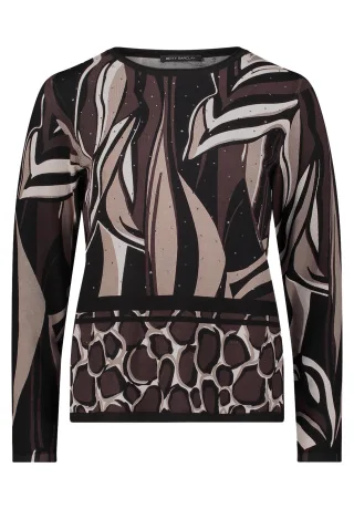 Betty Barclay - Feinstrickpullover Taupe/Black - Gr. - 40