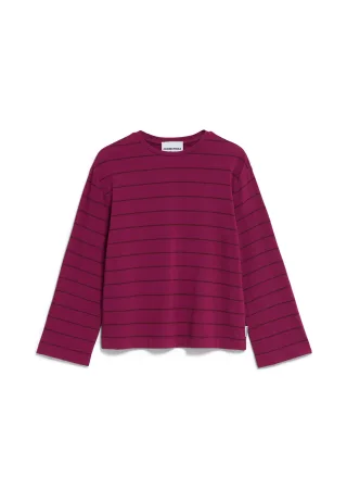 Armedangels - MARYNAA FINE STRIPE LONGSLEEVE cherry juice-cranberry juice - Gr. - XL