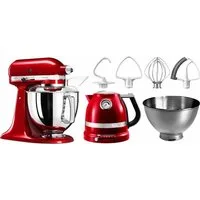 KitchenAid Küchenmaschine 5KSM175PSECA LIEBESAPFEL-ROT, 300 W, 4,8 l Schüssel, Gratis Wasserkocher, 2. Schüssel, Flexirührer (Wert ca. 347,-UVP)