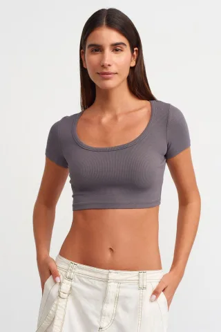 Damen Rippcrop-Top