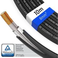 HB-DIGITAL Solarkabel 6mm2 Solarleitung H1Z2Z2-K Photovoltaik PV Kabel Solarkabel, Solarstecker, (1000 cm), TÜV Rheinland zertifizierte PV Kabel