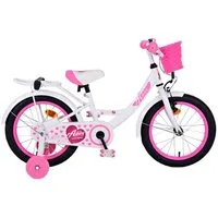 Volare Kinderfahrrad 16 Zoll Kinder Mädchen Fahrrad Mädchenfahrrad Rad Bike Ashley 31630, 1 Gang, Rücktrittbremse, Gepäckträger, Stützräder, Korb,Seitenständer