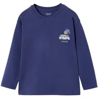 vertbaudet Langarmshirt Shirt mit Print für Jungen, Recycling-Baumwolle