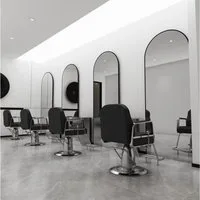 Hopibath Dekospiegel groß 180x80cm Ganzkörperspiegel für Friseurladen Friseursalon Hotel (Wandspiegel Schwarz, 1-St., Oval), 5mm HD Glas mit 20mm Alurahmen, 2Installation