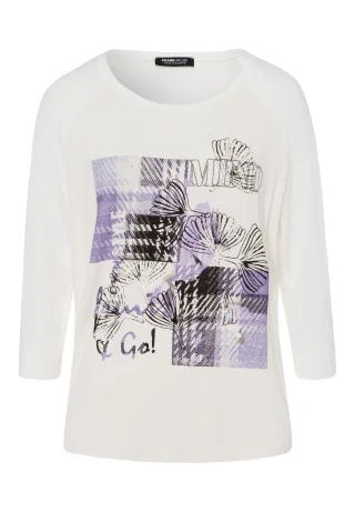 FRANK WALDER - shirt SOFT AS VELVET mit attraktivem Print tofu-schwarz - Gr. - 42