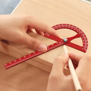 JIGHOLE Adjustable Aluminum Alloy T Shaped Angle Ruler Protractor Metric Scale Laser Engraved Woodworking Measurement To