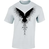 Baddery Print-Shirt Wikinger Tshirt: "Schattenrabe" - Viking Shirt Männer, hochwertiger Siebdruck, auch Übergrößen, aus Baumwolle