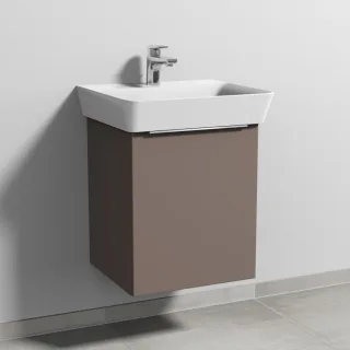 Sanipa 3way Waschtischunterbau zu Ideal Standard Connect Air Cube Waschtisch mit 1 Tür, Taupe-Matt UP6461T