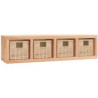 vidaXL Regal Wandregal mit Körben 62x18x16 cm Massivholz Nussbaum