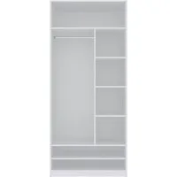 Marmex Möbel Kleiderschrank TRES 02B offener Garderobenschrank mit Kleiderstange 90x206x51 ohne Schranktüren, Einlegeböden