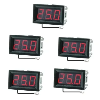 5Pcs 0.56 Inch Mini Digital LCD Indoor Convenient Temperature Sensor Meter Monitor Thermometer with 1M Cable -50-120℃ DC