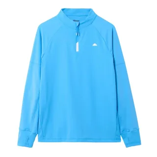 Ellesse - "Musica" T-Shirt für Herren, mit kurzem Reißverschluss, Langärmlig (Blau)