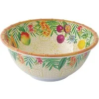 EasyLife Salatschüssel Porto Rico, Melamin, Spülmaschinengeeignet, Mehrfarbig, Früchte, H: 11cm